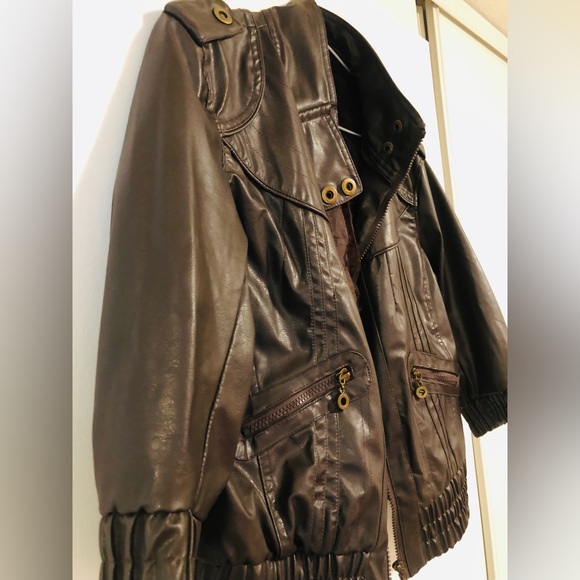 PARIS BLUES Vintage brown leather jacket S - Picture 3 of 16